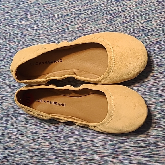 Lucky Brand Emmie Ballet Flats suede tan 10 - Picture 1 of 6